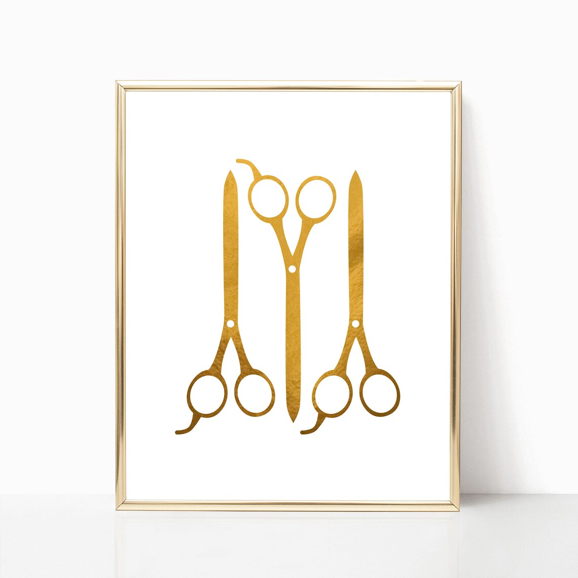 Hair Salon Decor Scissor Art Hairdresser Foil Print Beauty Etsy
