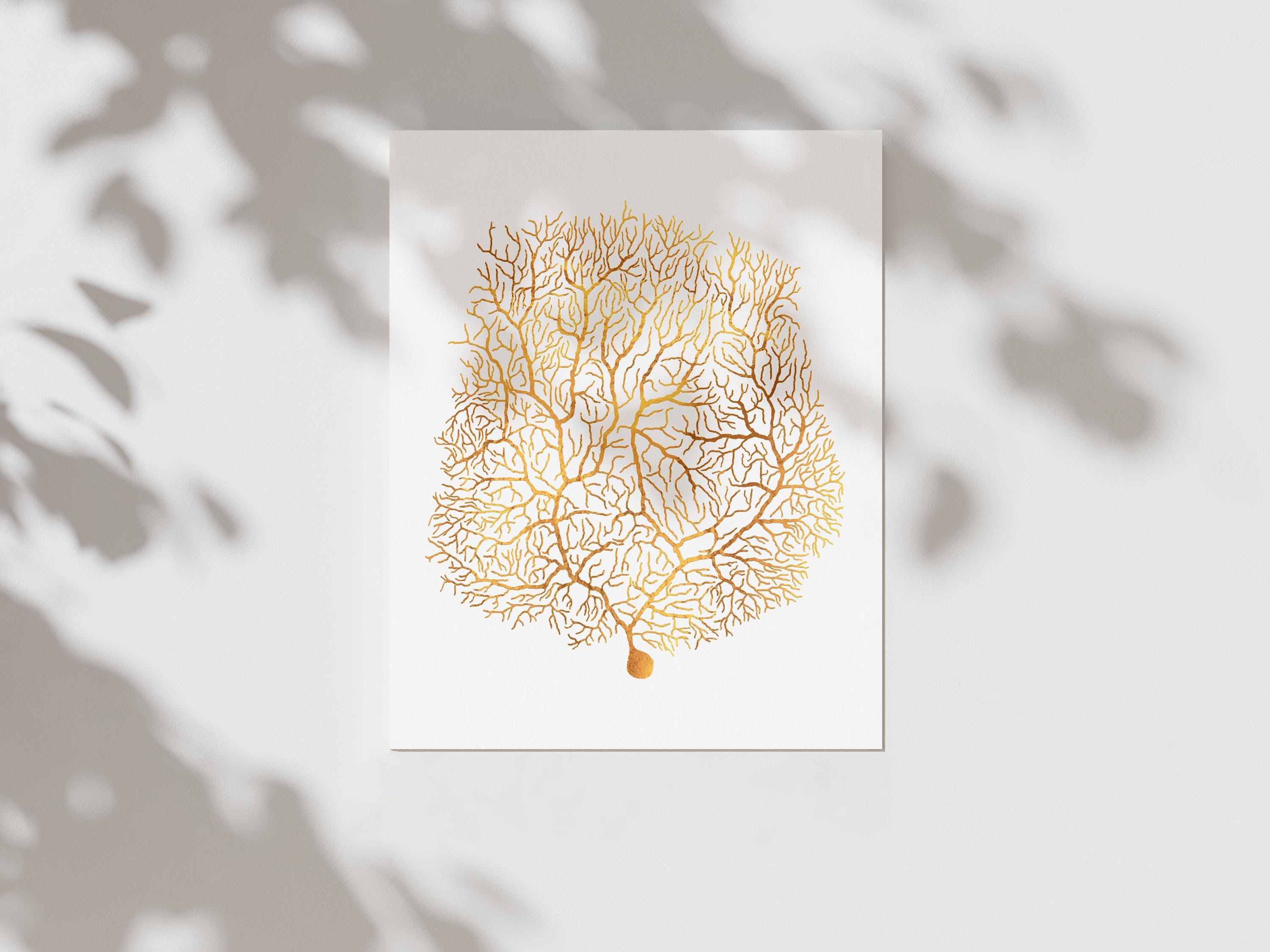 Neuroscience Brain Cell Art Foil Print - Purkinje Neuroscience Art ...