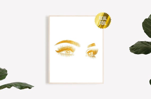 Glam Wall Art Makeup Artist Eyelashes Print - Salon Wall Decor - Eyebrow Print - Vanity Wall Decor - Beauty Salon Decor - Salon Sign