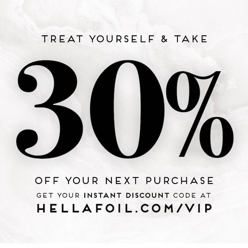a black and white photo with the text treat yourself and take 30 % off your