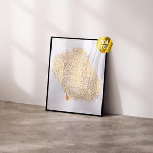 Purkinje Neuron Brain Art Foil Print - Sztuka ścienna terapii zajęciowej - Prezenty na ukończenie szkoły przez pielęgniarkę - Anatomia ludzkiego mózgu