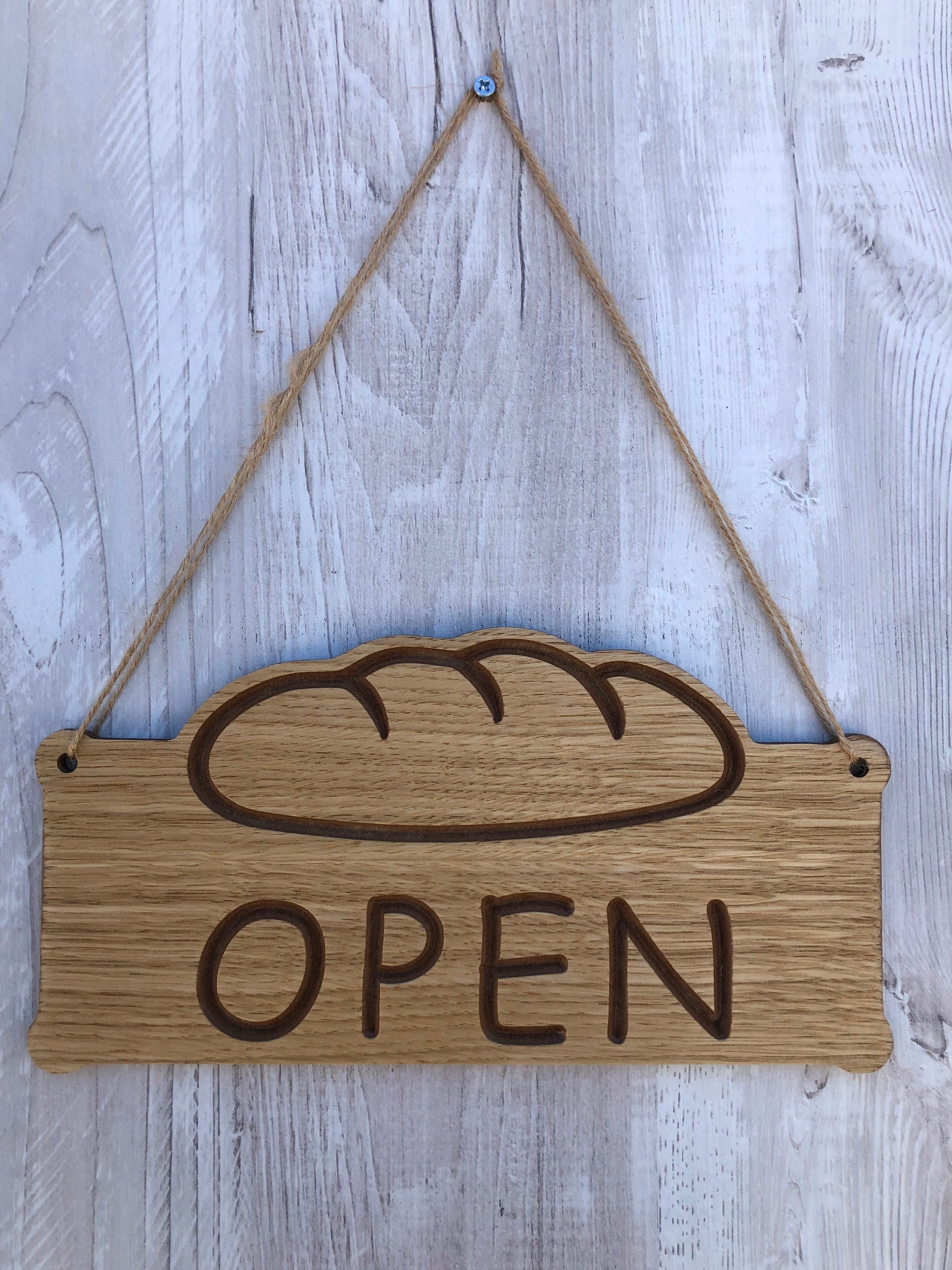 Open Closed Double Sided Sign for Bakeries, Bread Shops, Grocery Stores ...