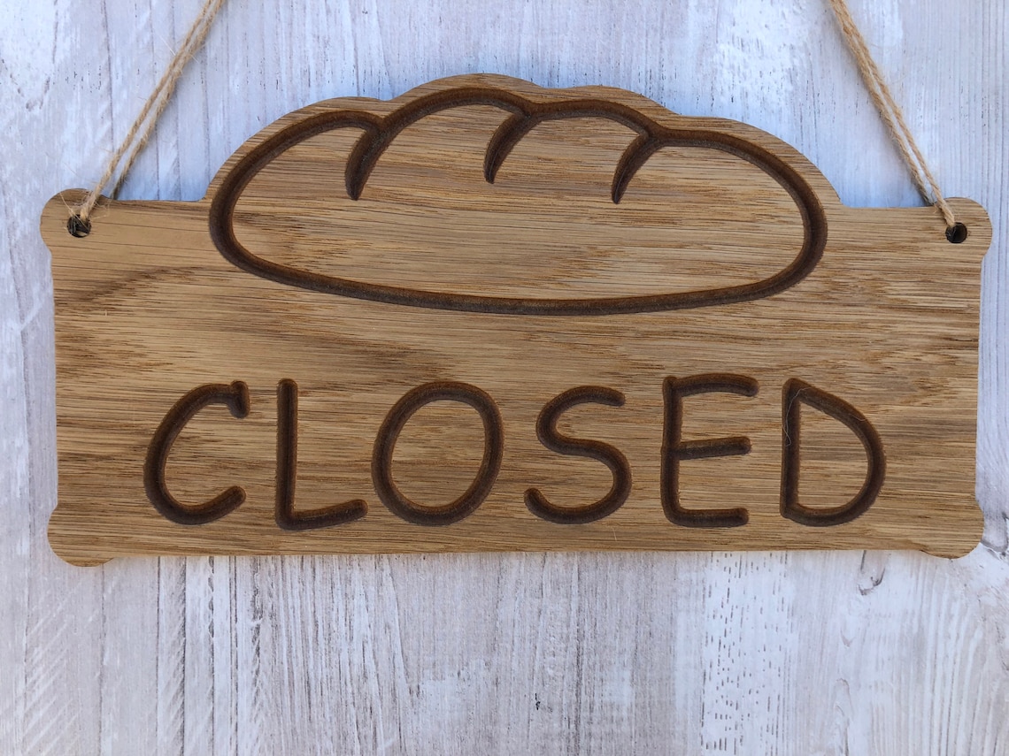 Open Closed Double Sided Sign for Bakeries, Bread Shops, Grocery Stores ...