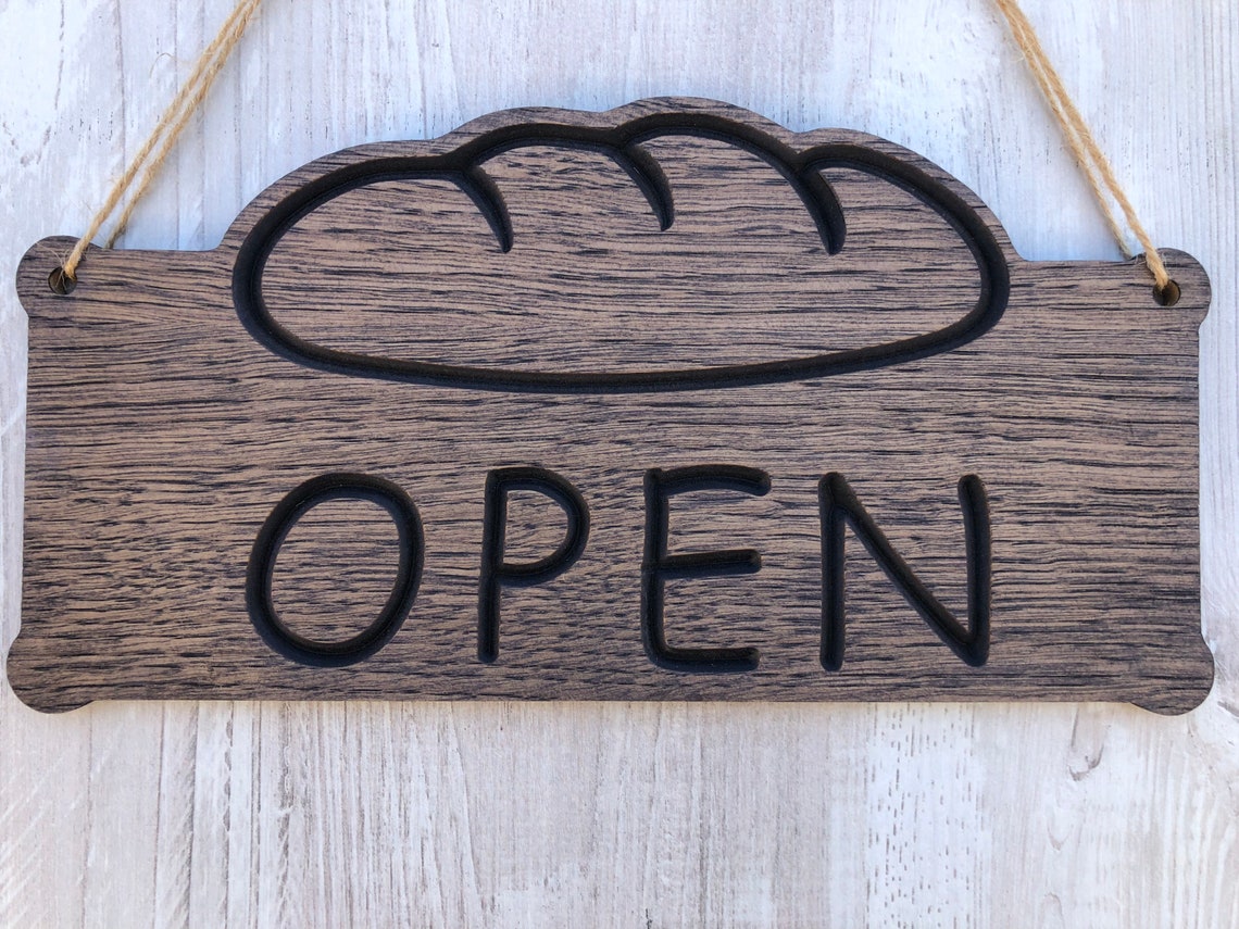 Open Closed Double Sided Sign for Bakeries, Bread Shops, Grocery Stores ...