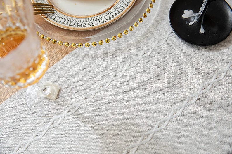 Off White Table Runner Rustic Table Runners Cotton Linen Etsy