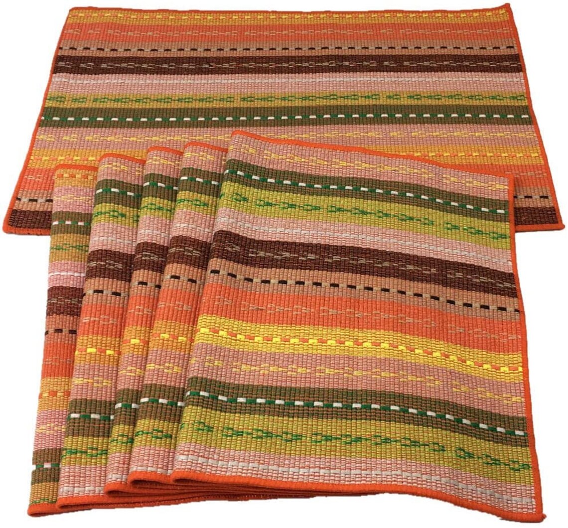 Hand Woven Cotton Placemats Colorful Placemats Braided Durable Etsy