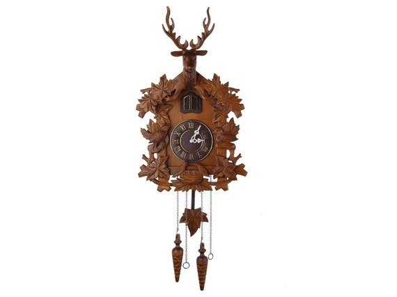 Large Cuckoo Clock Handcrafted Wood Bird Clock Vintage - Etsy