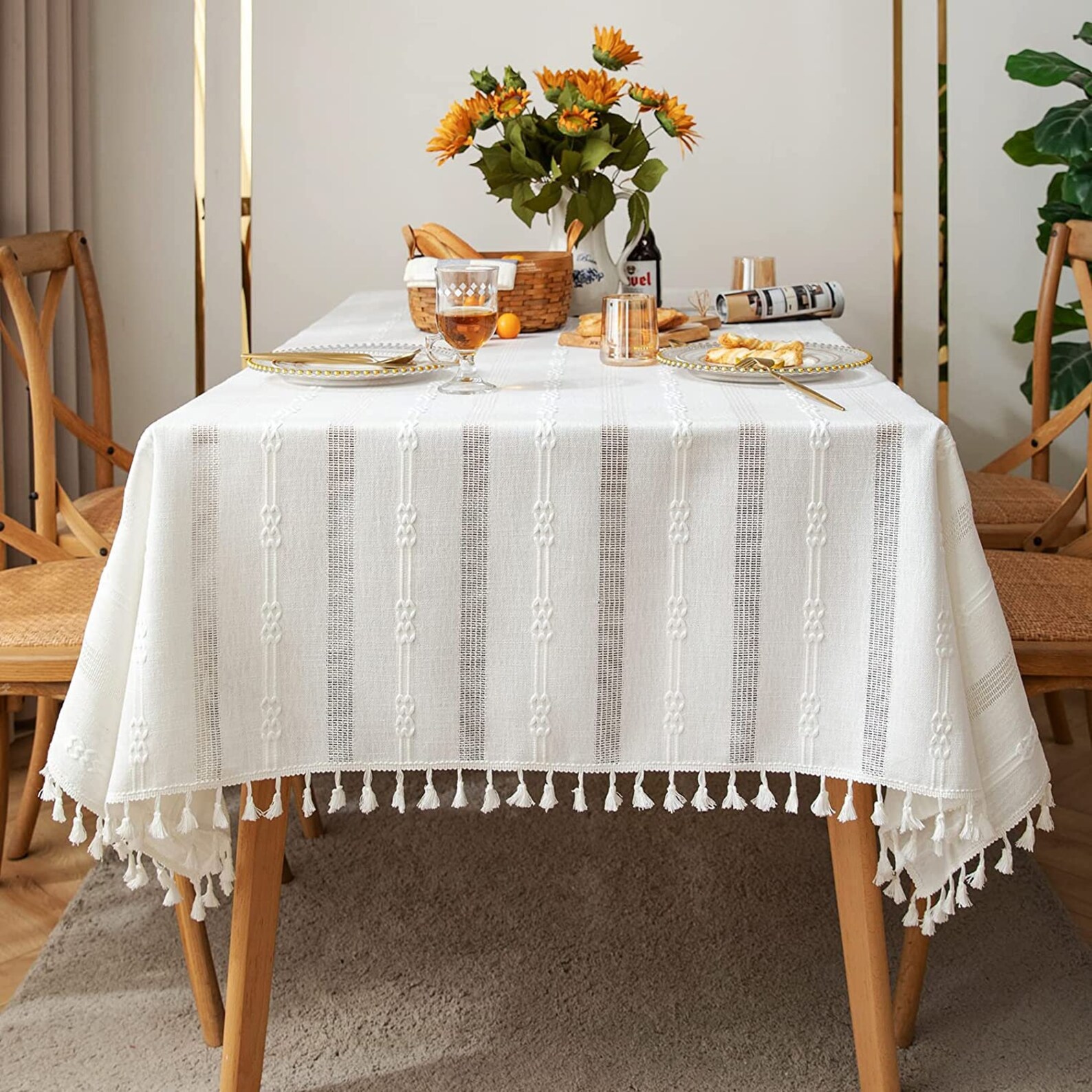 Off White Table Runner Rustic Table Runners Cotton Linen Etsy