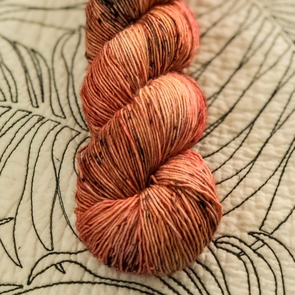 Spiced Peach | Singles Base | Hand Dyed Yarn | 100% SW Merino Single Ply | Fingering Weight
