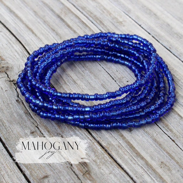 Royal Blue Waist Beads | BUY 3+ GET 1 FREE | Waist Beads With Clasp | Weight Loss Beads | Plus Size Available | Belly Beads | Waist Charm