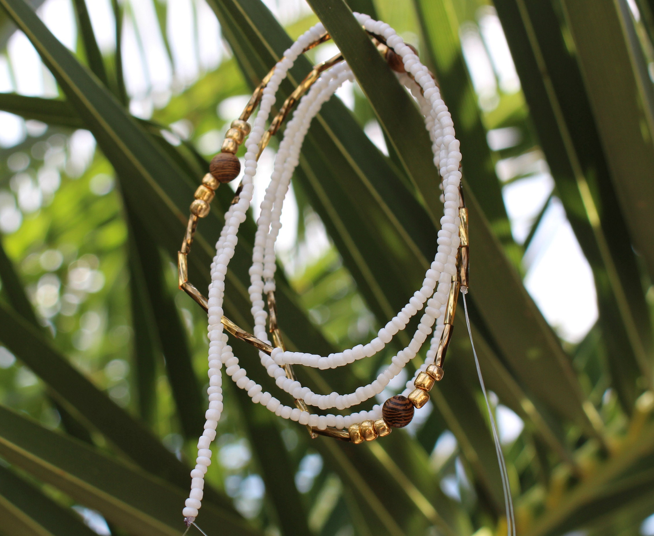 White & Gold Waist Beads BUY 3 GET 1 FREE Waist Beads With Etsy