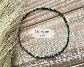 Beaded Anklet | Caribbean Mix Seed Bead Ankle Bracelet