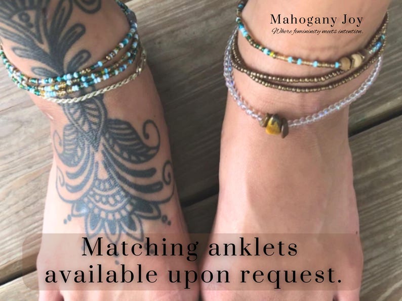 Green Waist Beads with Screw Clasp or Tie On | Abundance Body Jewelry | Women's Handmade Boho Belly Jewelry | Weight Loss Tracker | Gifts image 7