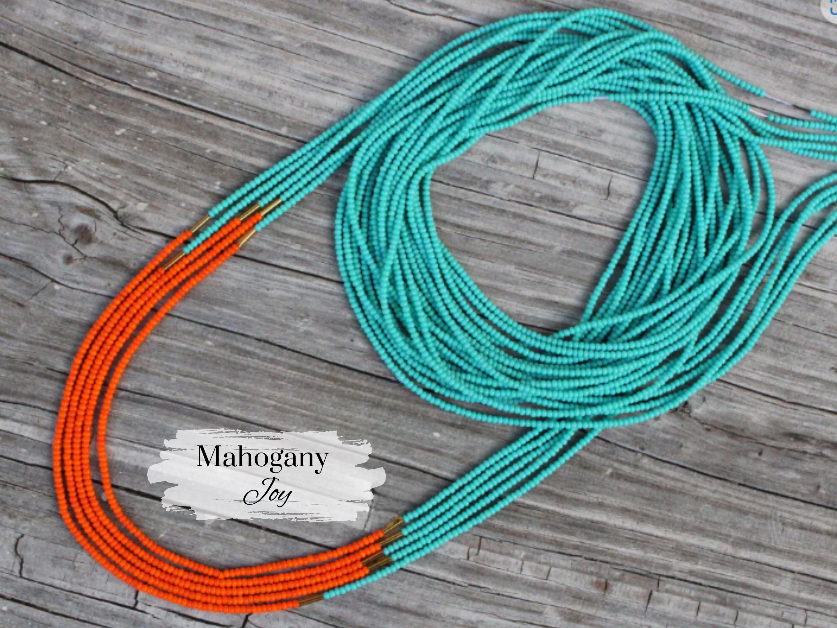 Waist Beads with Clasp or Tie On | Tropical Sunset | Women's Handmade Boho Body Jewelry | Weight Loss Tracker Beads | Plus Size | Gift Ideas