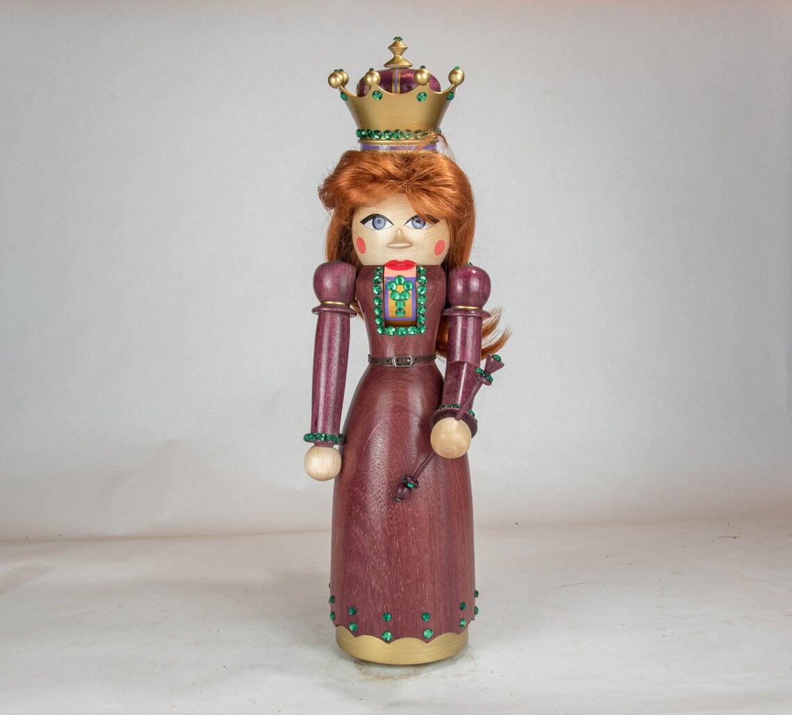 Wooden Nutcracker Queen Handcrafted Etsy India