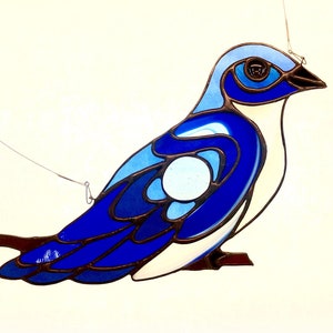 Eastern Blue Bird Stained Glass image 1