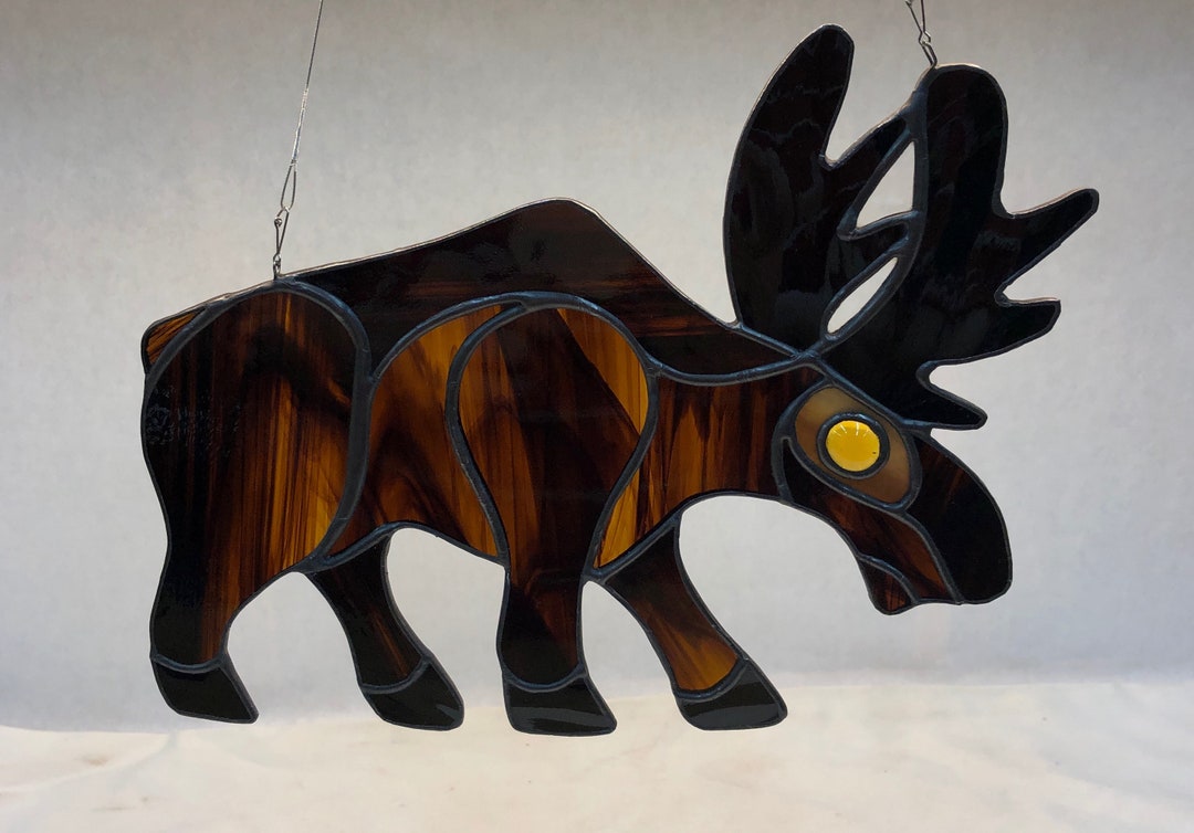 Stained Glass Moose Etsy