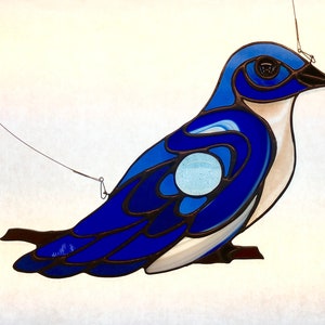 Eastern Blue Bird Stained Glass image 2