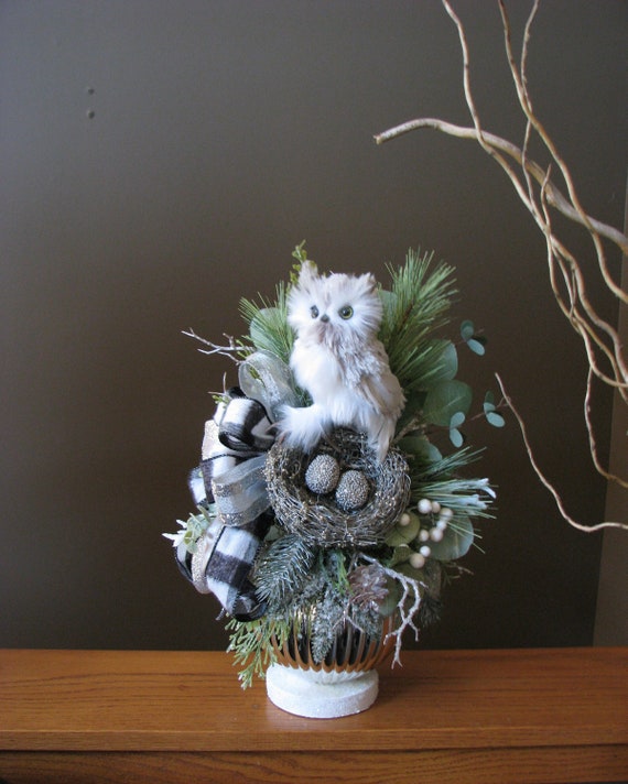 Rustic Christmas Winter Holiday Floral Arrangement 
