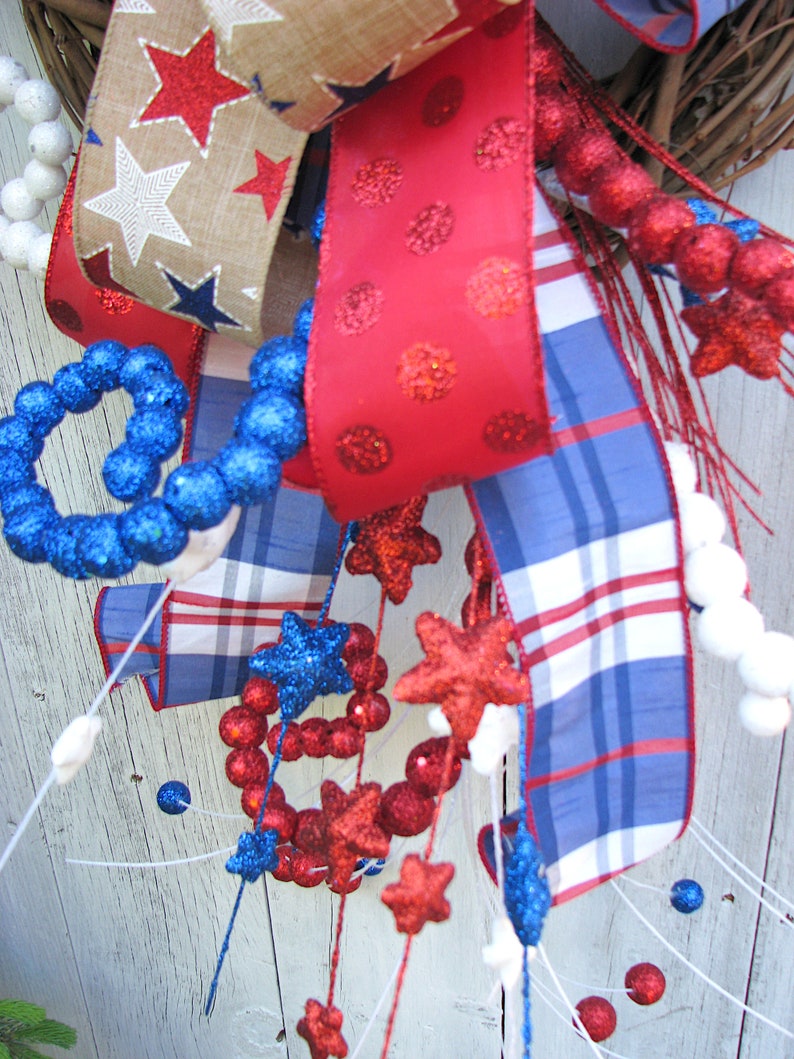 Patriotic Wreath Fourth of July Swag American Flag Wreath