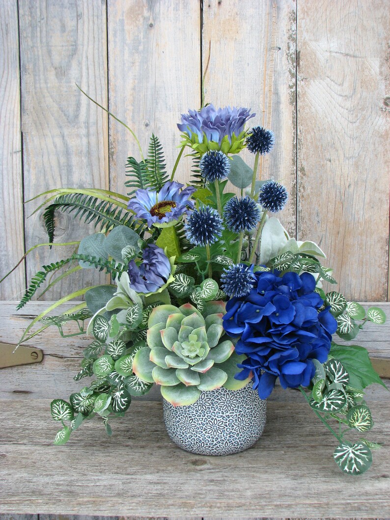 Artificial Flower Arrangement Succulent Centerpieces for Etsy