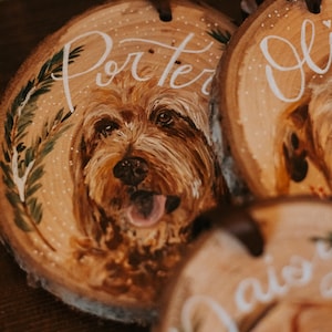 Pet Portrait On Wood Ornament