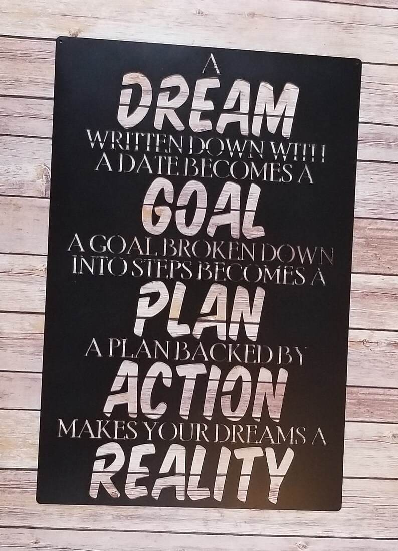 Dream Goal Plan Action Reality Etsy