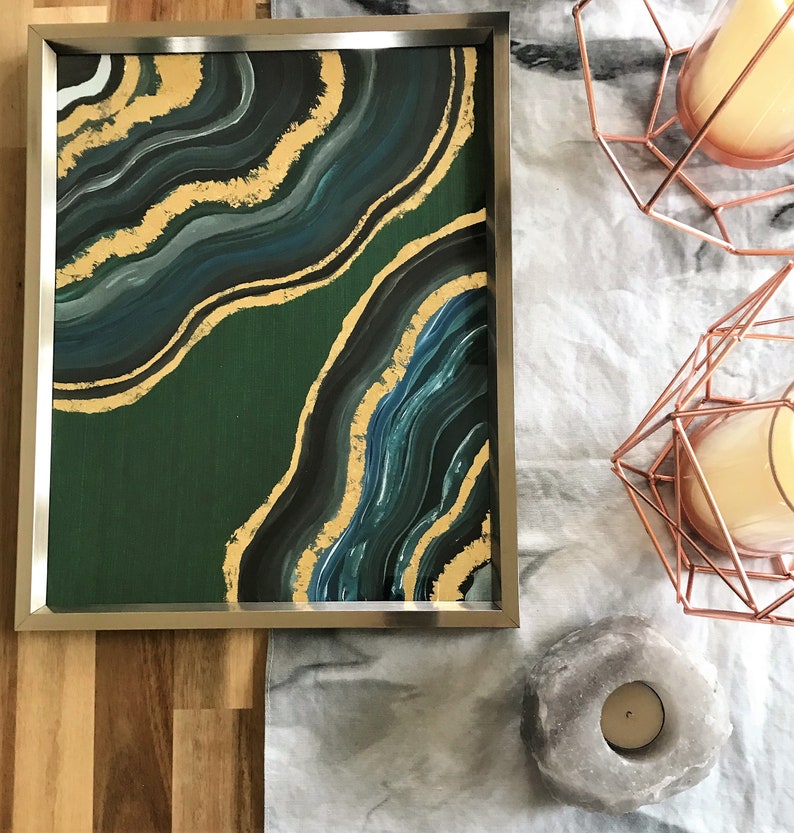 Geode wall art resin geode art agate painting personalized ...