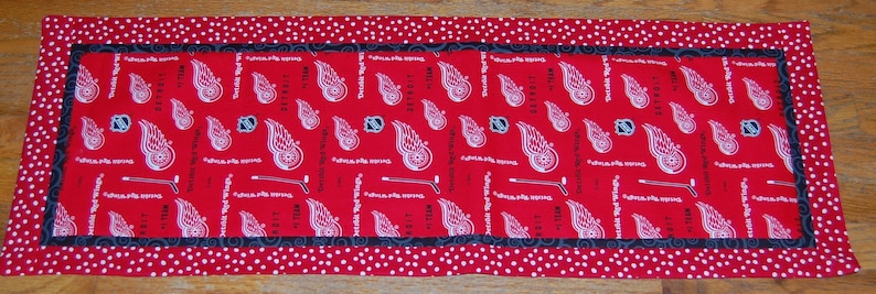 Detroit Red Wings Table Runner 37 X 14 in Red and Black