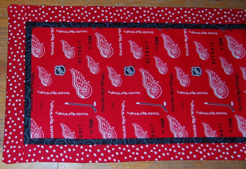 Detroit Red Wings Table Runner 37 X 14 in Red and Black