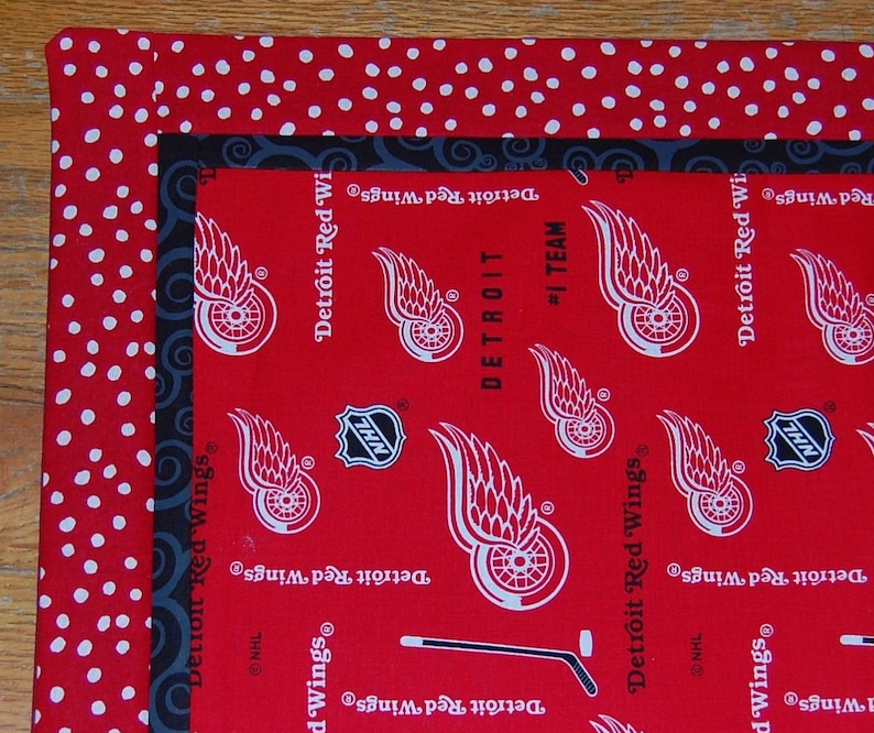 Detroit Red Wings Table Runner 37 X 14 in Red and Black