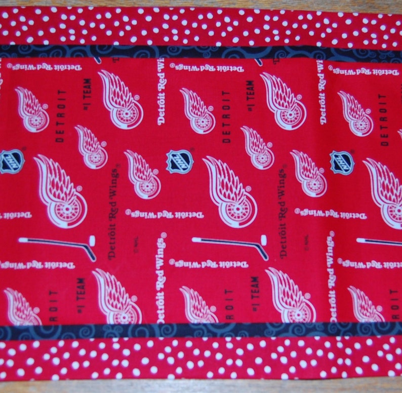 Detroit Red Wings Table Runner 37 X 14 in Red and Black