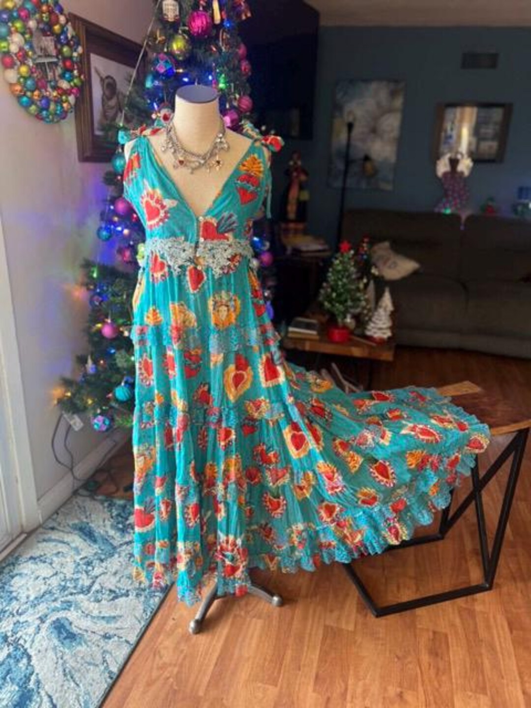 Sacred Heart Pocket Denim Maxi Dress main image 1