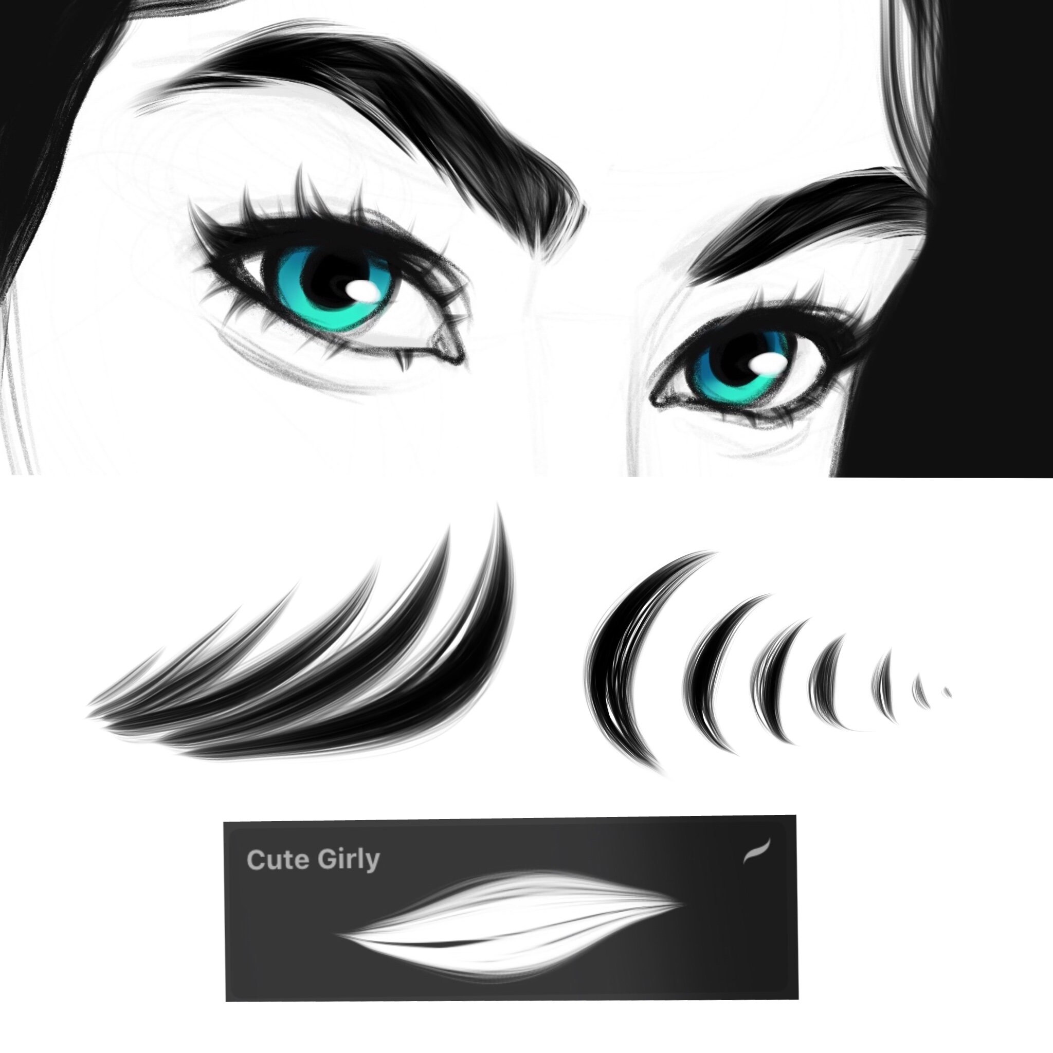 Perfect Eyelashes Brush Set for Procreate Etsy