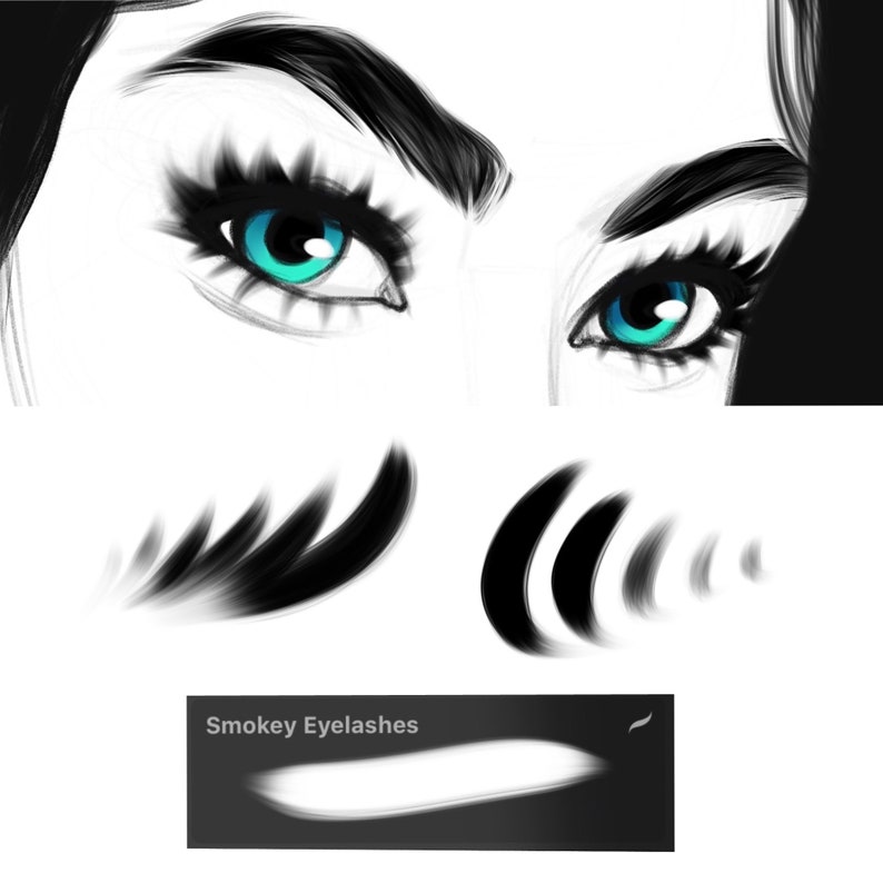 Perfect Eyelashes Brush Set for Procreate | Etsy