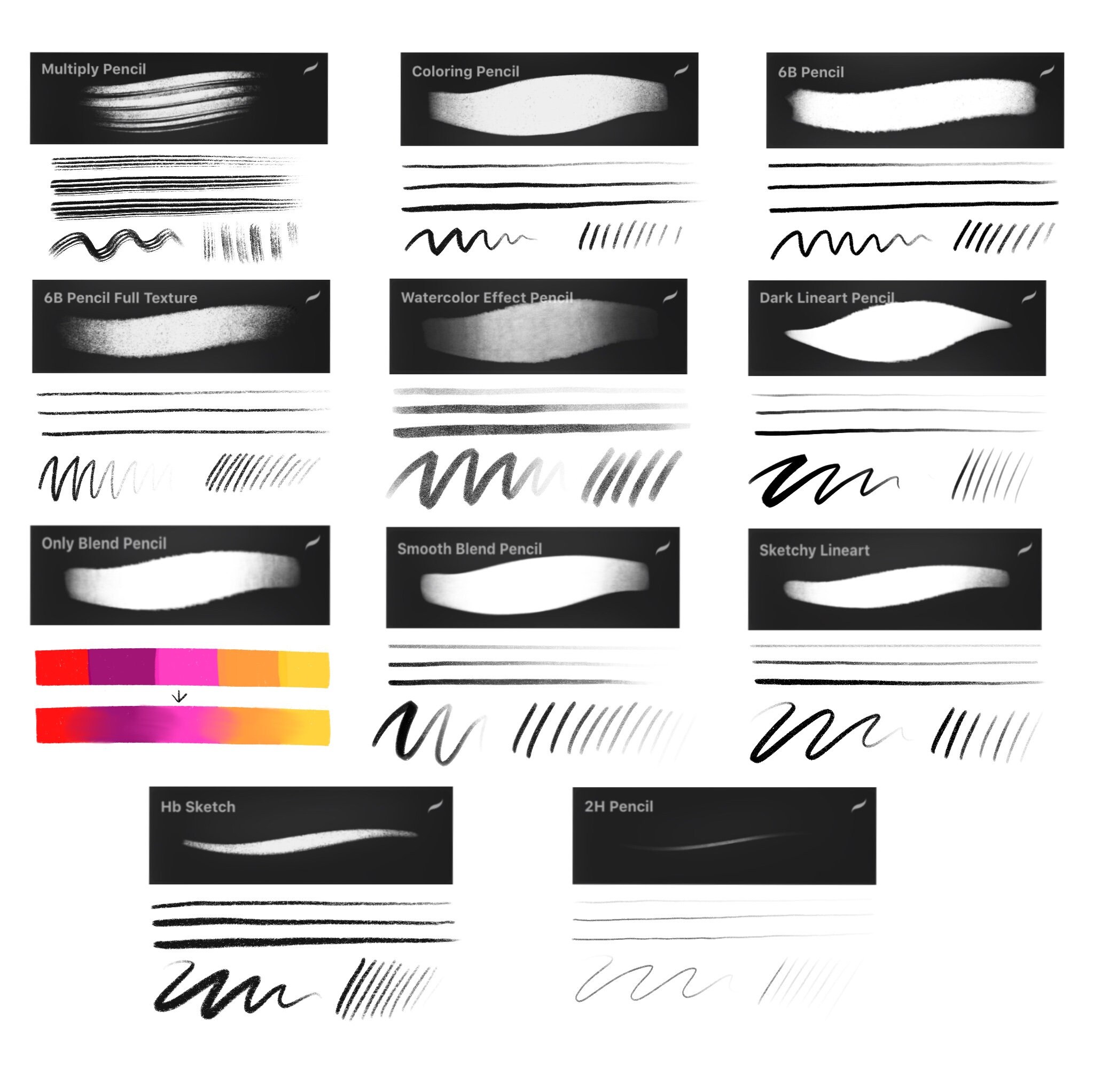 Sketchy Brush Set for Procreate Etsy