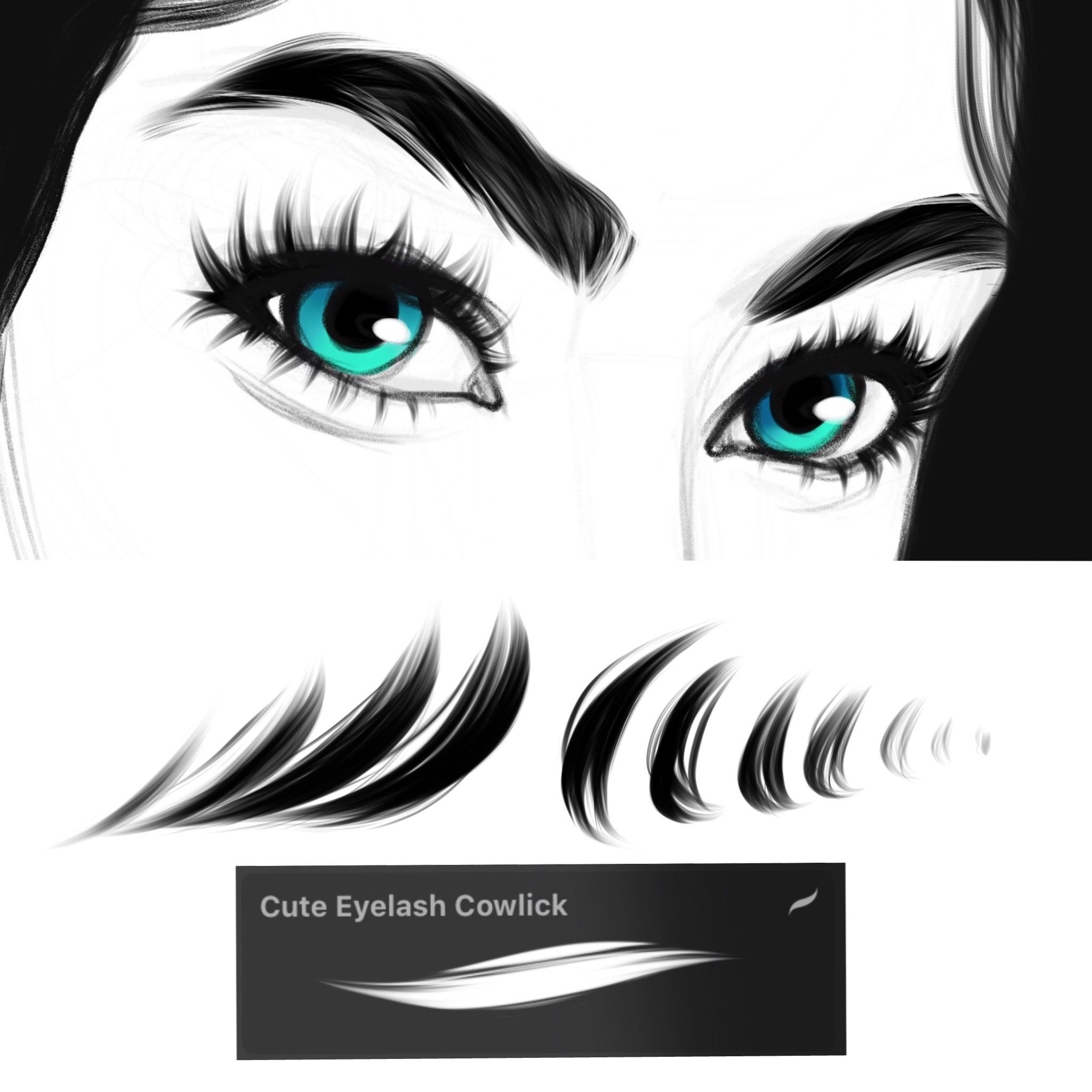 Perfect Eyelashes Brush Set for Procreate Etsy