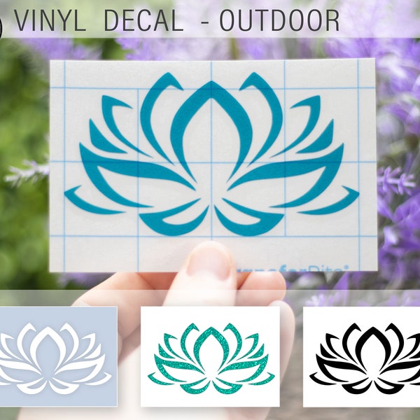 Lotus Flower Decal, Lotus Flower Sticker, Vinyl Decal, Yoga Lotus Decal, Water Bottle Decal, Spirituality Sticker