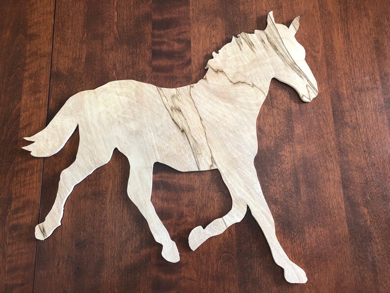 Wood Horse Cutout Diy Wood Blank Unfinished Wood Project Etsy