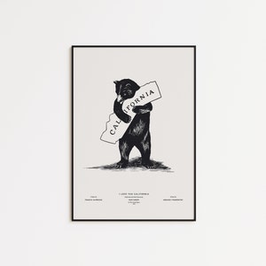 Kocham Cię, Kalifornia | 1913 | Ekskluzywny wydruk w ramie z Meghan & Harry's LA Home Décor | Retro California Bear Hug | Cyfrowy