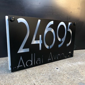 Metal Vintage Address Sign Two Layer Plasma Cut Metal Art Custom Personalized