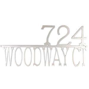 Custom Painted Metal Address Plaque with Street Name