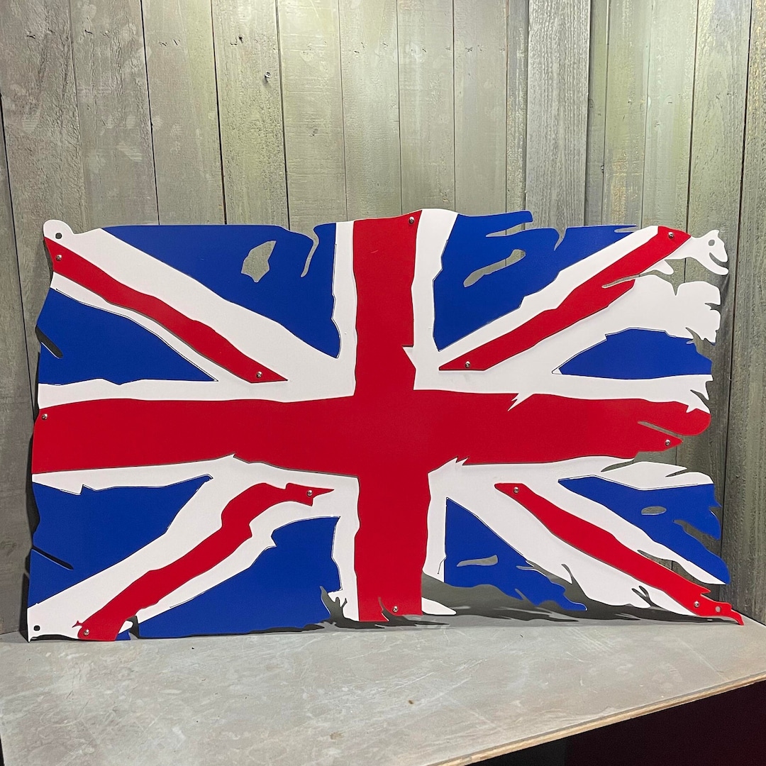 Metal Tattered UK Flag United Kingdom Union Jack Plasma Cut Sign Art - Etsy