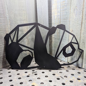 Metal Geometric Panda Sign