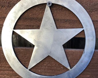 Metal Star Circle Western Decor | Indoor Outdoor Ranch House Accent