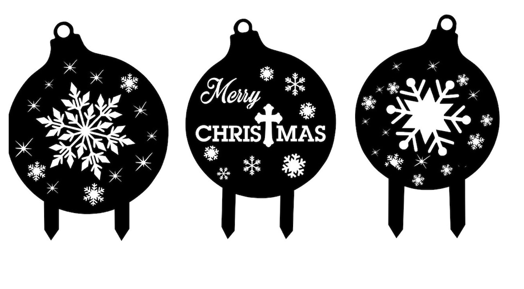 Metal Christmas Ornament Yard Stake Holiday Decoration Outdoor