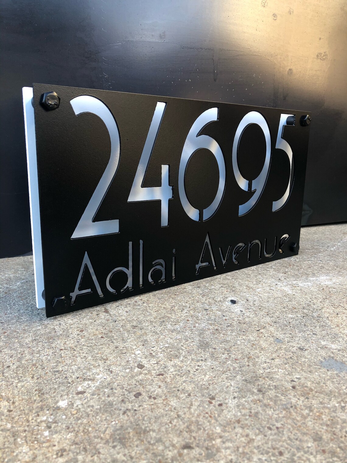 Metal Vintage Address Sign Two Layer Plasma Cut Metal Art Etsy