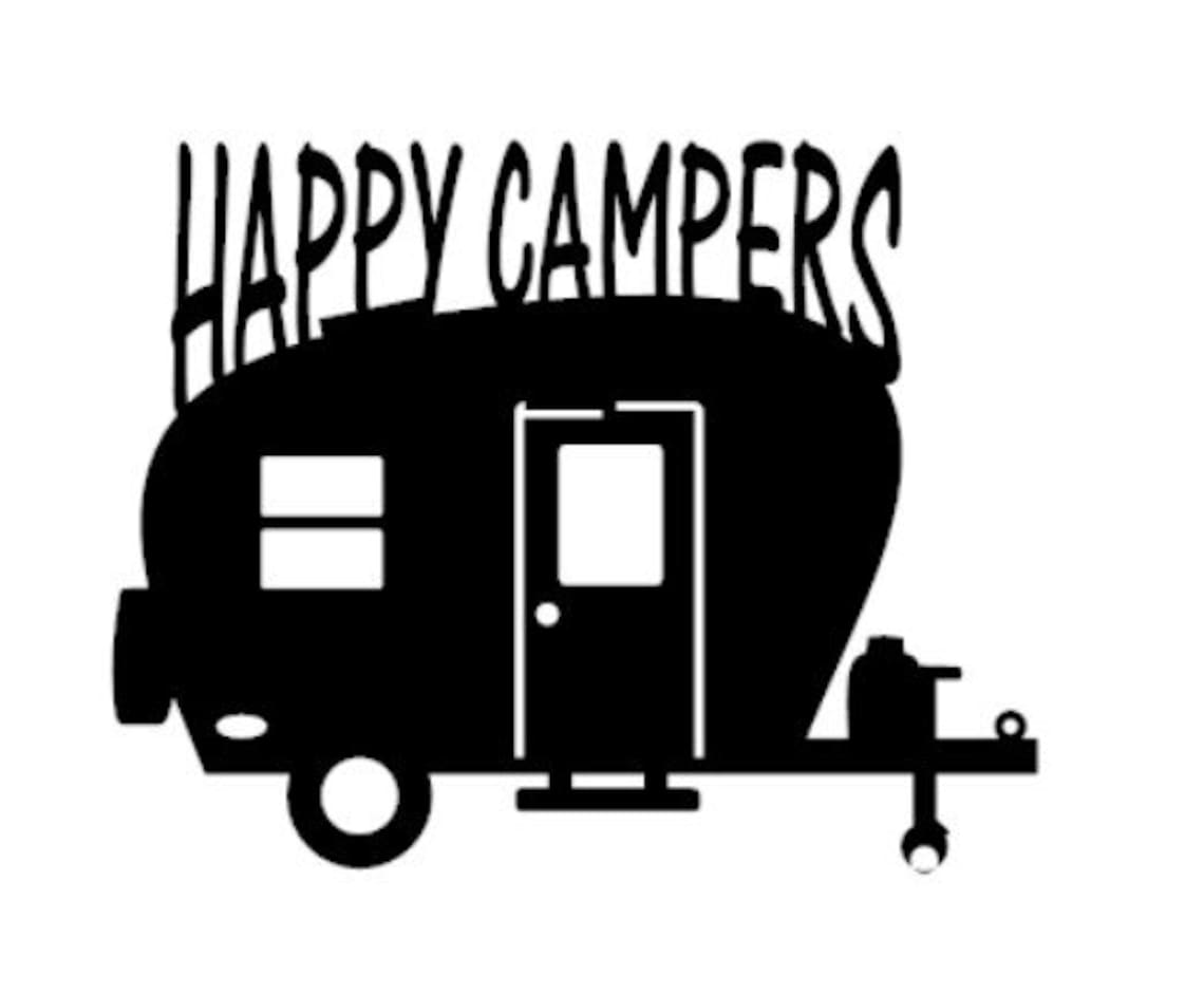 Metal Happy Camper Plasma Cut Sign Art Camping Trailer | Etsy