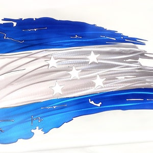 Metal Tattered Honduras Flag Custom Made Plasma Cut Sign Art