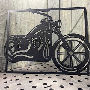 Metal Motorcycle Wall Decor Plasma Cut Sign Art Mancave Garage Hang